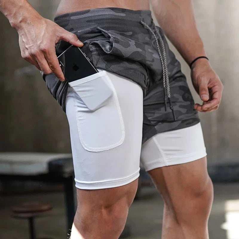 Shorts Quick Dry Camo Running para homens